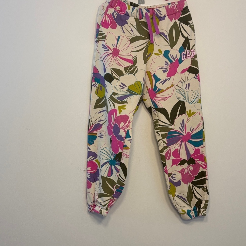 GAP Floral Joggers in Pink, Green & Blue